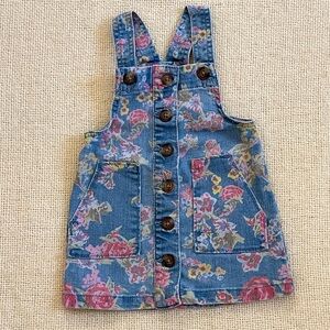 Baby girl dress. Demin with flower pattern. Size 12 months.